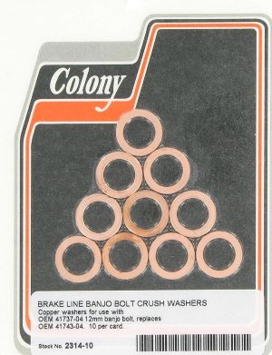 BRAKE LINE BANJO BOLT CRUSH WASHERS